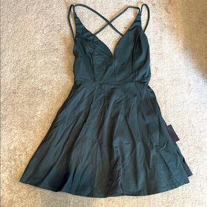 NWT Lulu's Believe in Love Deep Green Strappy Rockabilly Dress M